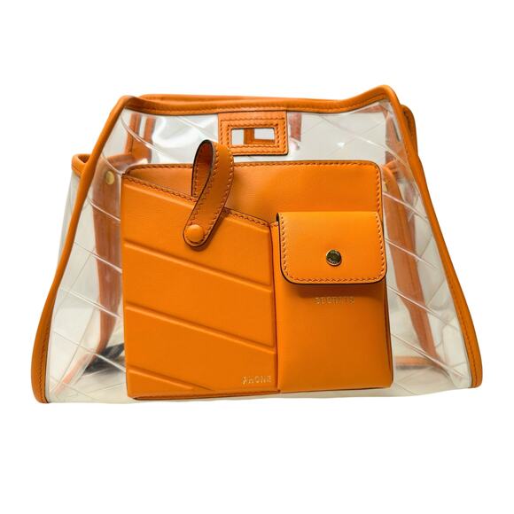 Fendi Peekaboo Defender PVC Clutch Bag Orange - Small - Picture 1 of 16